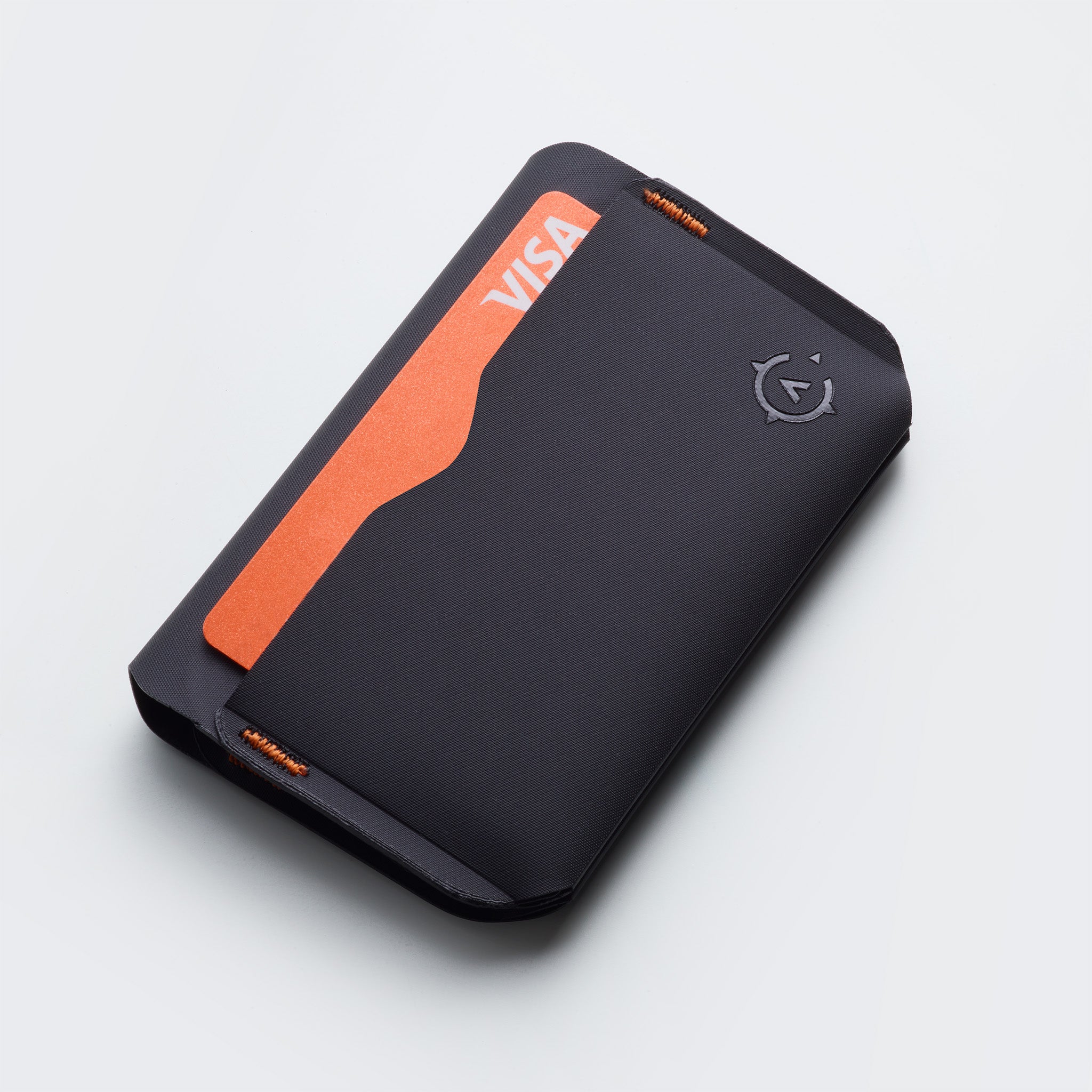 Cancha black and orange wallet closed