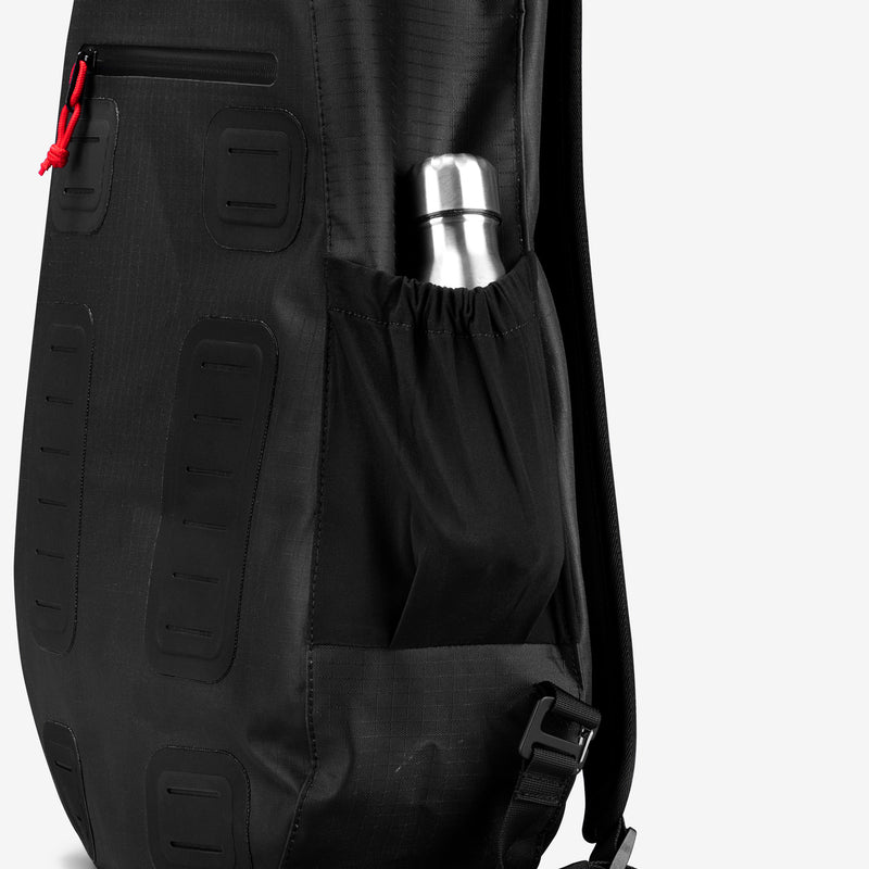 Side-access water bottle compartment