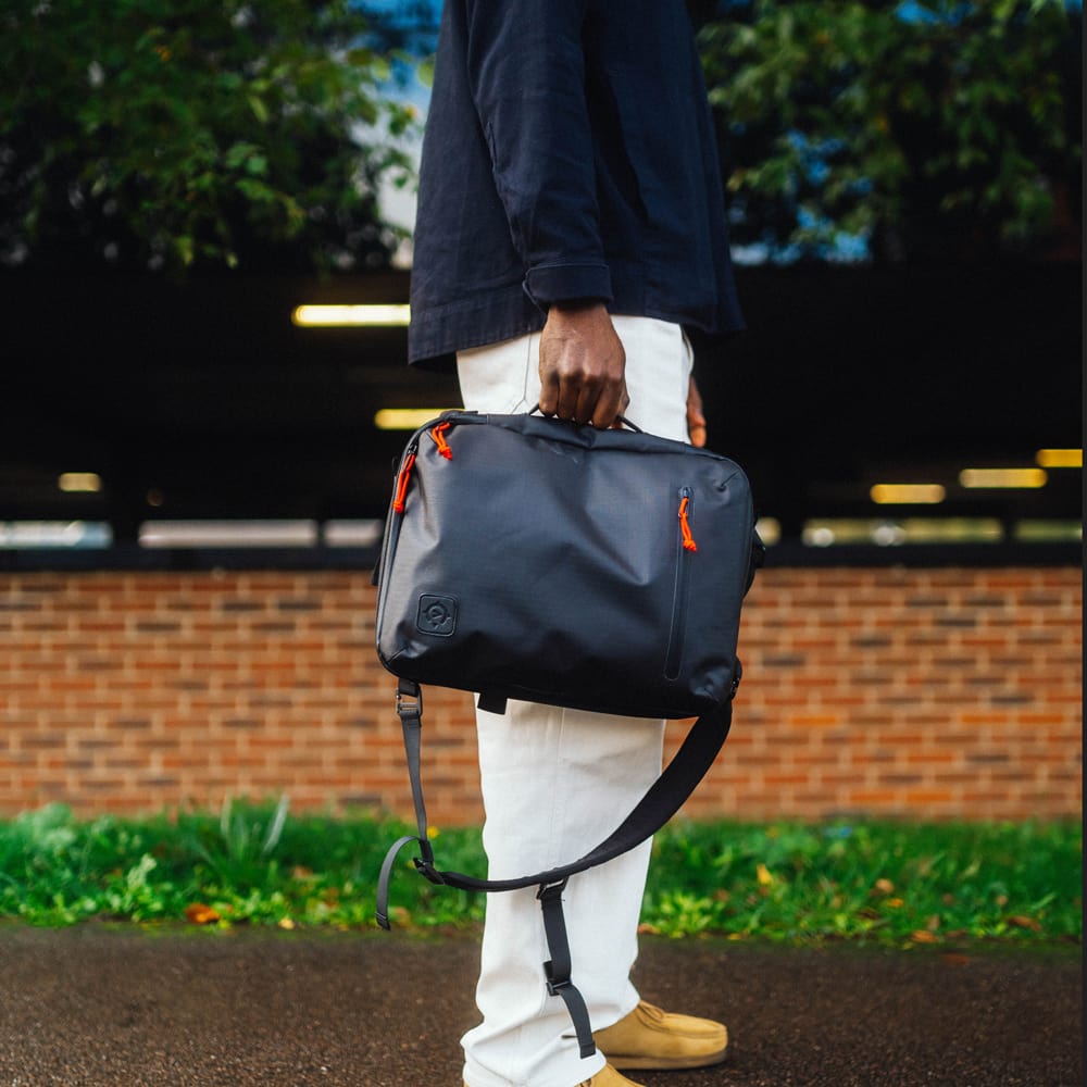 The Day Bag XL worn on its own as an everyday backpack